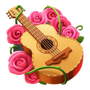 Guitar with roses